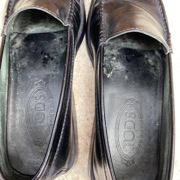 Tods Black Italian Leather Driving Loafers Moc - Picture 5 of 7